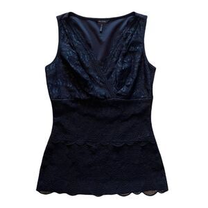 Daisy Fuentes Navy Lace Blouse